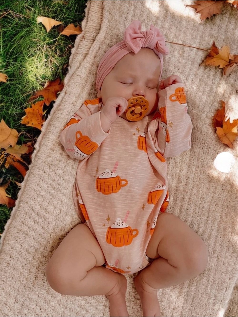Spearmint Love Baby Girls Pumpkin Spice Latte Bubble